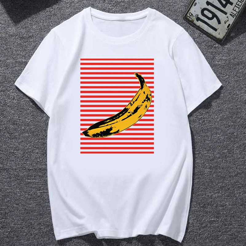 

Women Vintage Style Fashion Dynamic banana Print Funny Summer T shirt Women Vogue Princess Short T Shirt