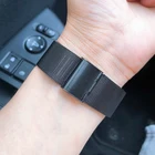 Ремешок Универсальный для смарт-часов, сменный Браслет Миланская петля из нержавеющей стали серебристого цвета, 12 14 16 18 20 мм 22 мм 24 мм