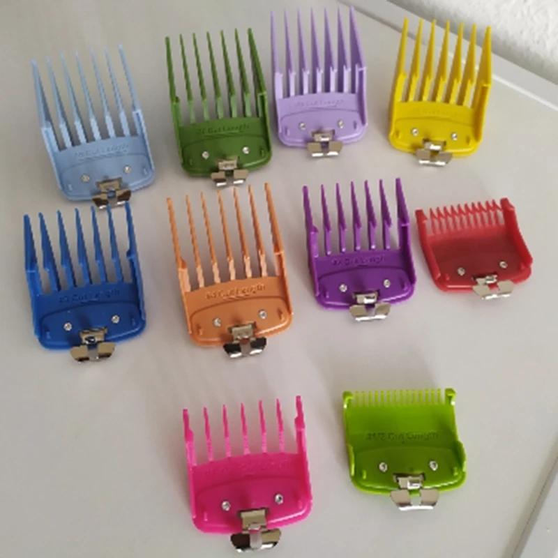 

10Pcs for WAHL Colorful Guide Comb Multiple Sizes Metal Limited Combs Hair Clipper Cutting Tool
