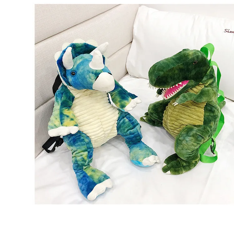 Рюкзак унисекс с мультяшным динозавром Детский милый плюшевый школьный рюкзак