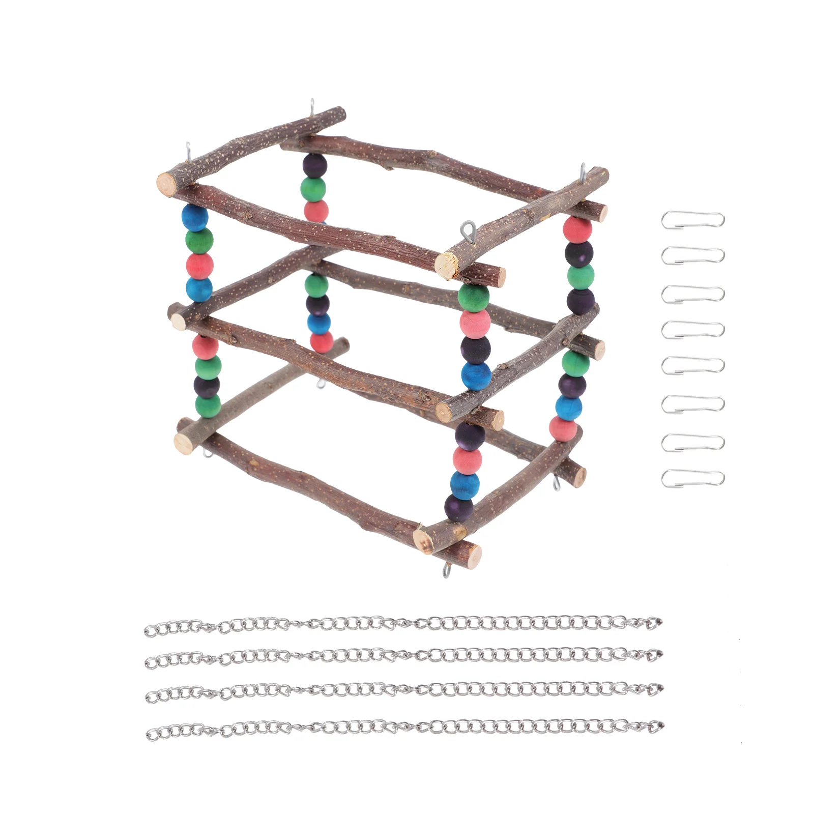 

1Pc Wooden Pet Parrot Swing Bird Cage Parrot Gnawing Bird Educational