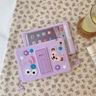 Безопасный силиконовый чехол для iPad 10,2 8 7 6 5th Mini 5 Air 4 3 2 1 Pro 9,7 10,5 11 12.9, чехол, детский мультяшный чехол с подставкой, чехол + ремешок