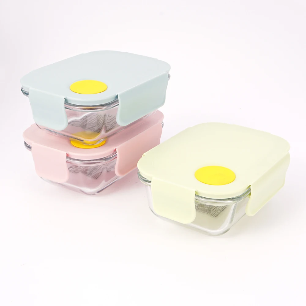 

Lunch Box 410ml Leakproof Glass Rectangular Fresh-keeping Box Microwave Food Container Tableware Kitchen Tool