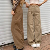 womens jeanspants high waist new retro super light core velvet women trousers breathable straight wide leg long pants ladies
