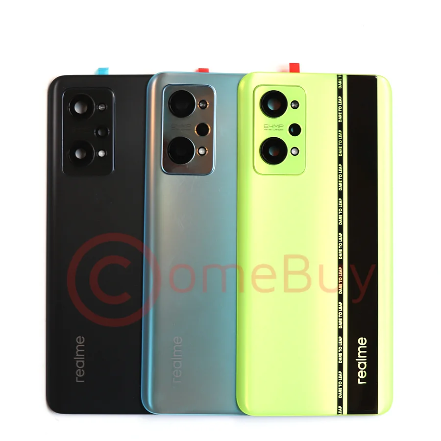 original new 6 62for realme gt neo2 battery cover back glass panel neo 2 rear door housing casecamera glass lens replacement free global shipping