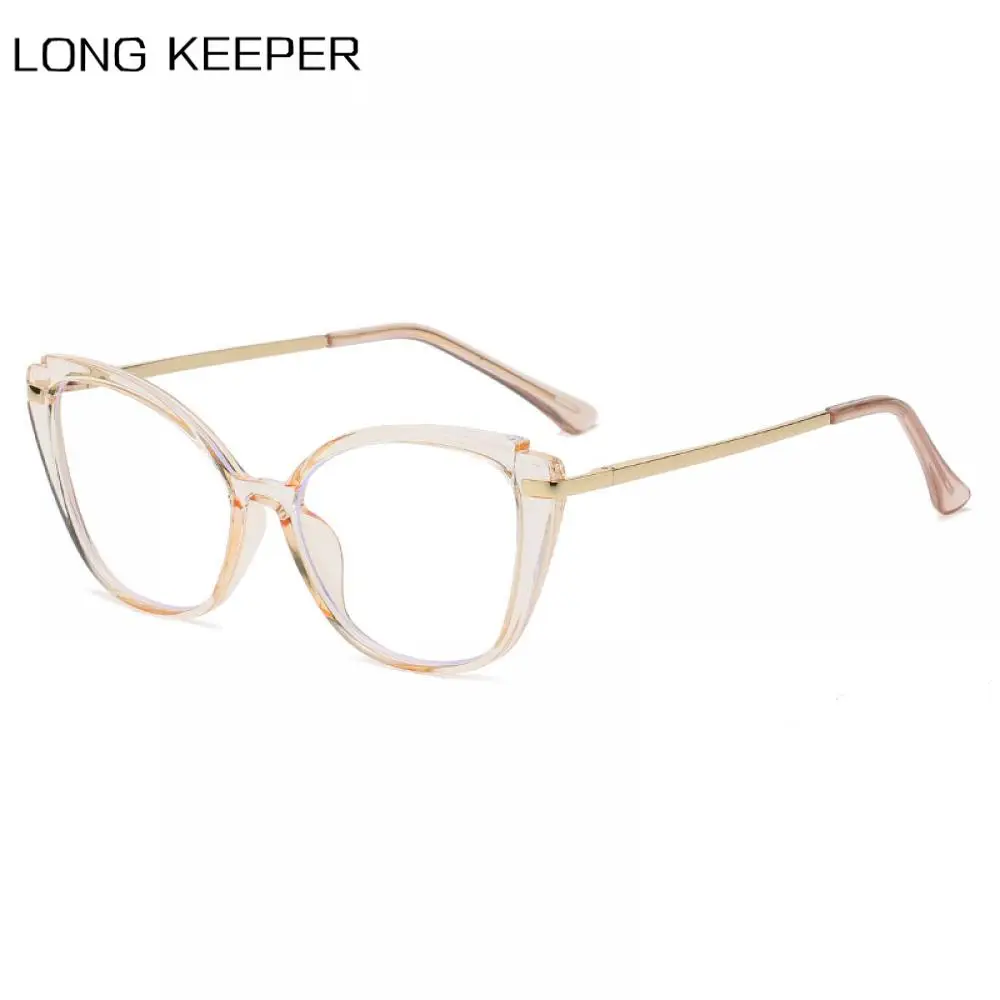 

Fashion Anti Blue Light Blocking Glasses Frame Women TR90 Cat Eye Eyeglasses Filter Transparent Eyewear Spectacles Oculos UV400