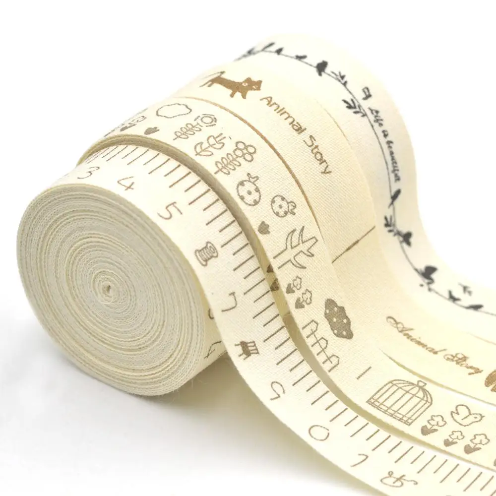 Ленточные этикетки 5 м из бежевого хлопка для упаковки подарков изделий ручной