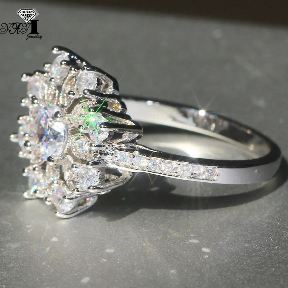 Ювелирные изделия YaYI огранка Принцесса 4.3CT белый циркон серьги из серебра