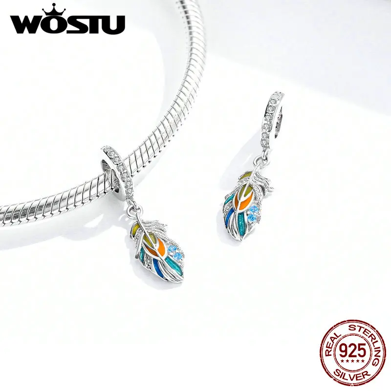 WOSTU Новое серебро 925 пробы Ловец снов Шарм Подвеска в виде сердца подвеска