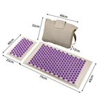 Натуральный льняной коврик для йоги с кокосовой ладонью, спортивный коврик для подушки с сумкой, коврик для акупрессуры с шипами лотоса, подушка