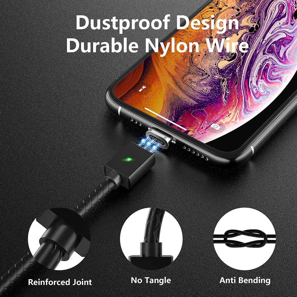 Магнитный адаптер ZRSE 3A для быстрой зарядки USB C для samsung Xiaomi Oppo Redmi Huawe, 1 м, магнитные кабели для мобильных телефонов type C Micro USB