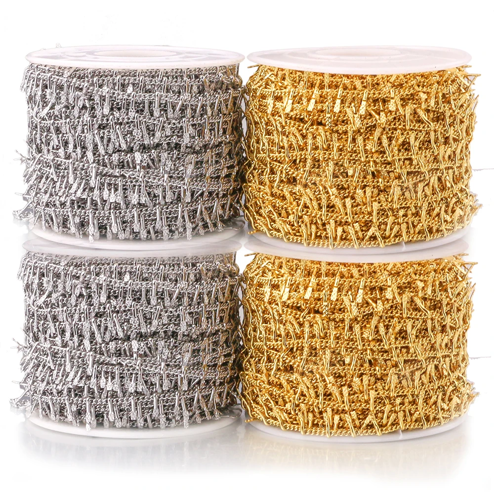 Золотые зажимы для ножек из нержавеющей стали 1 метр панцирная цепь ожерелье на