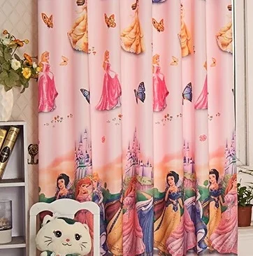Pink Cloth Мультяшное украшение на окно для детской спальни, Милая принцесса, затемненная ткань для занавесок, тюль для детской комнаты для девочек, wp139#3 - Цвет: Pink Cloth