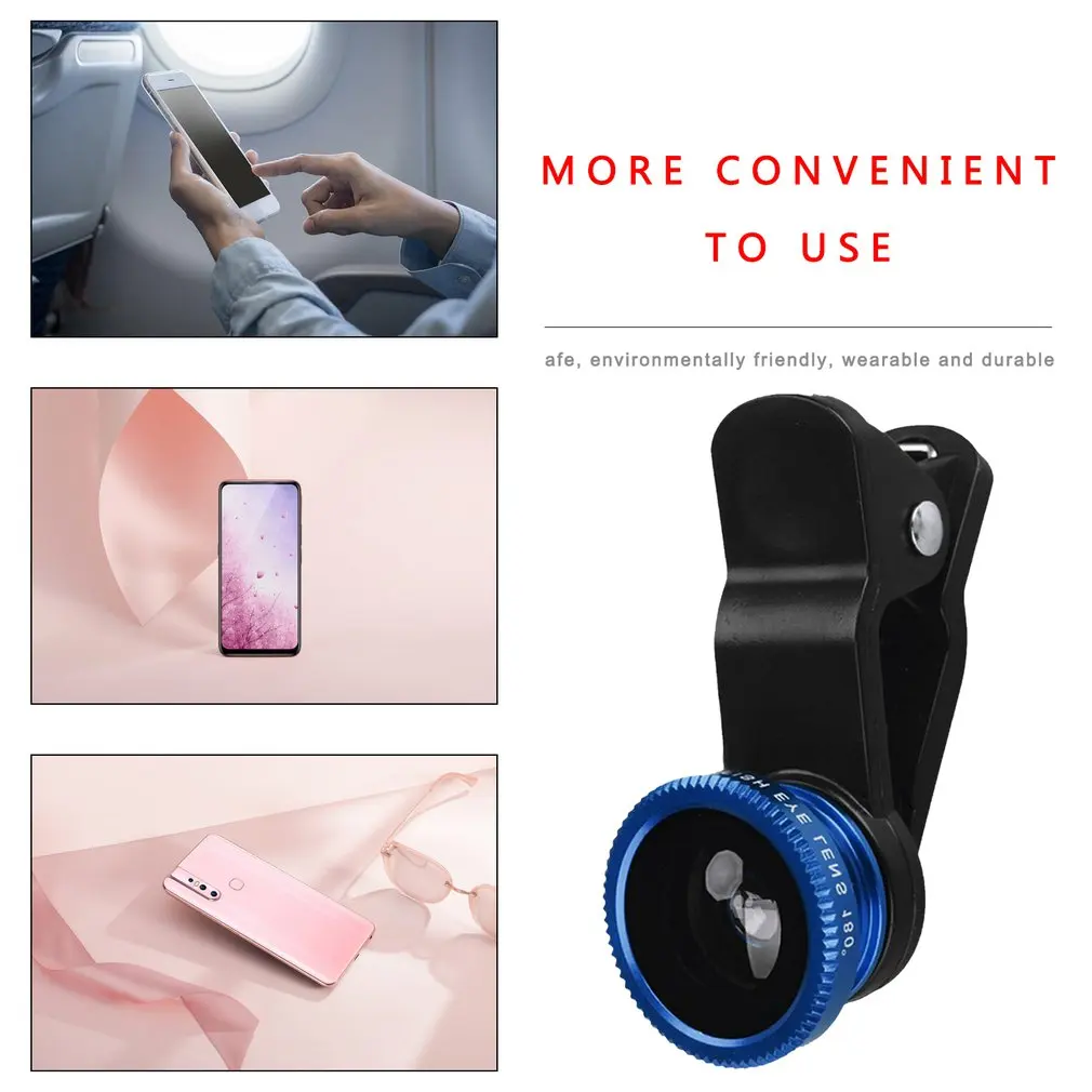 3 в 1 Широкий формат макро объектив рыбий глаз Камера Наборы мобильный телефон с