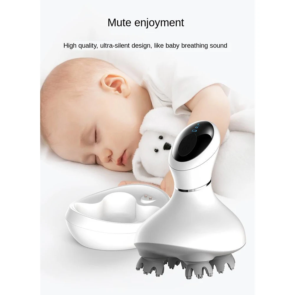 3D беспроводной водонепроницаемый Электрический массажер для головы