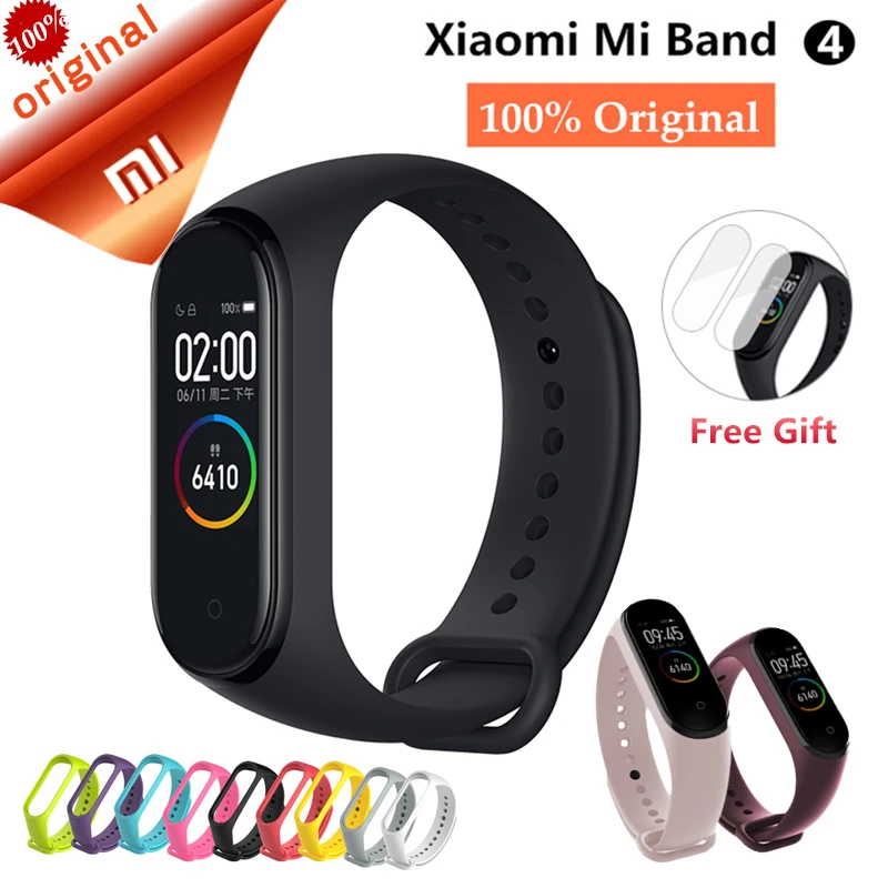 Xiaomi mi Band 4 Smart AMOLED цветной экран браслет пульсометр фитнес Bluetooth 5,0 50MSwim mi ng водонепроницаемый mi Band 4
