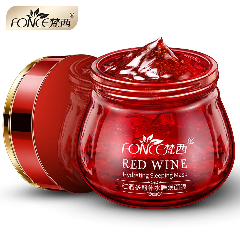 

Korean Red Wine Essence Sleeping Facial Mask Whitening Cream Moisturizing Gel Night Cream Aging Nutrition Brighten Face 100g