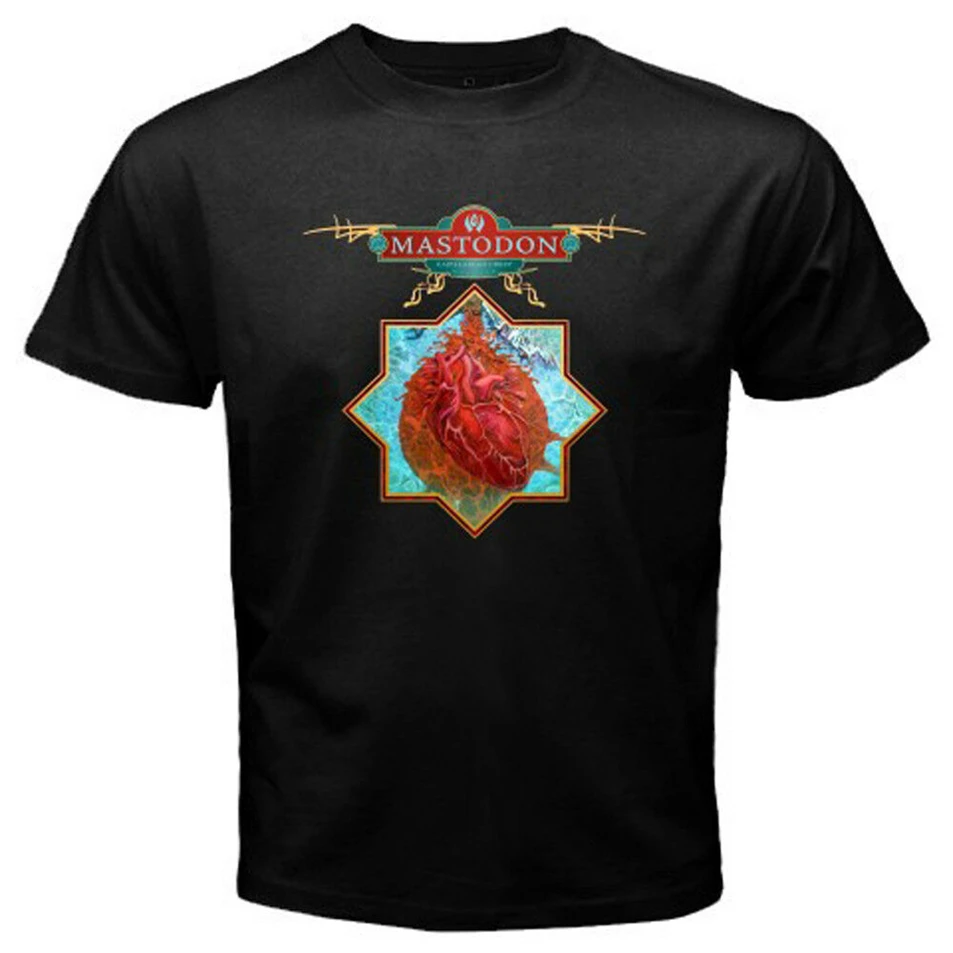 Новая мужская черная футболка с логотипом Mastodon Capillarian Crest размеры от S до 3Xl ретро |