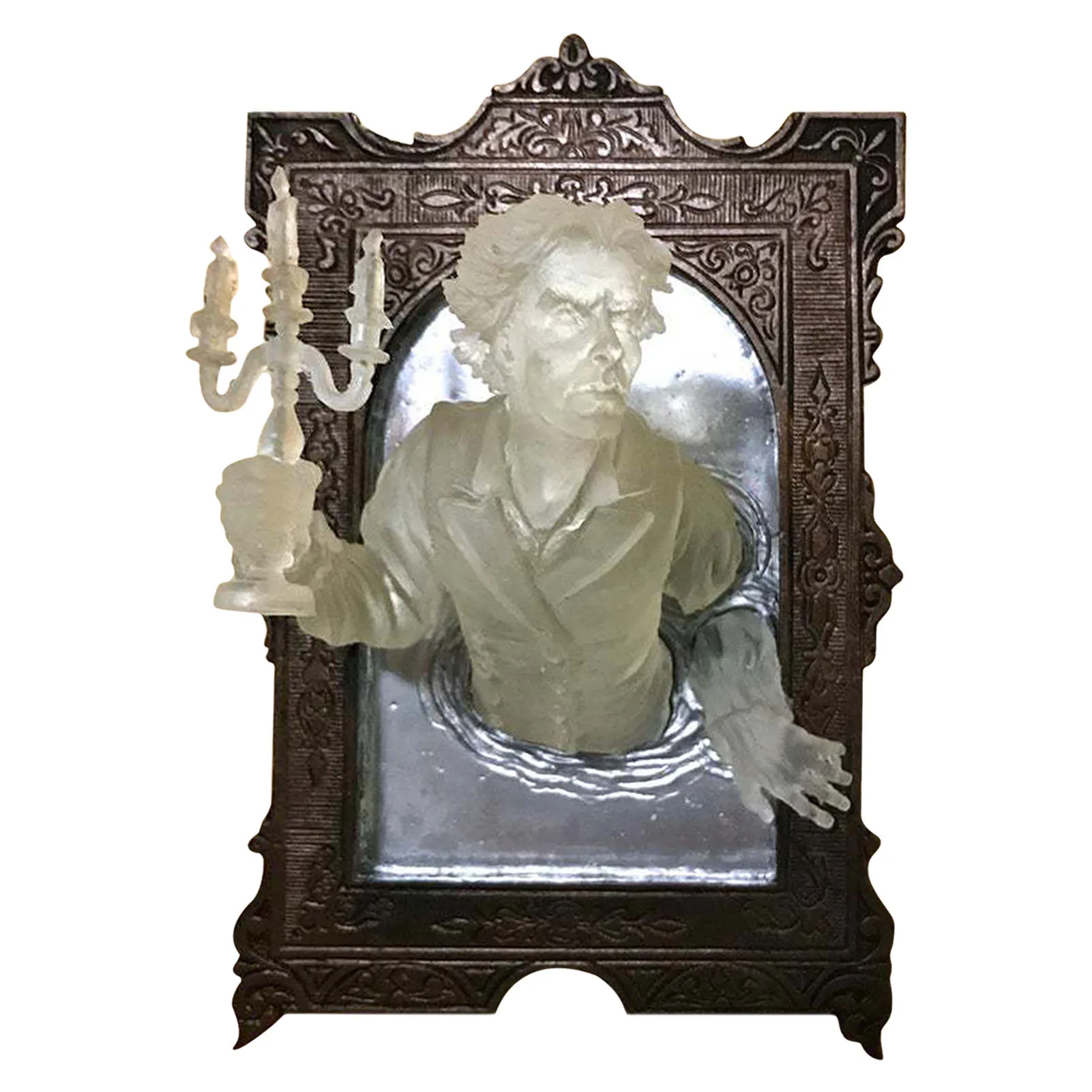 

1PCS Luminous Ghost Mirror Stickers Art Canvas Creative Family Bedroom Decor Ghost In The Mirror Halloween Resin Frame Presents