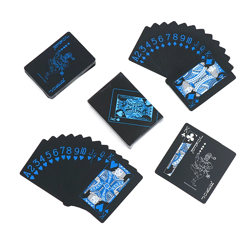 Waterproof Black Playing Cards Quality Plastic Poker Creative Gift Case Durable