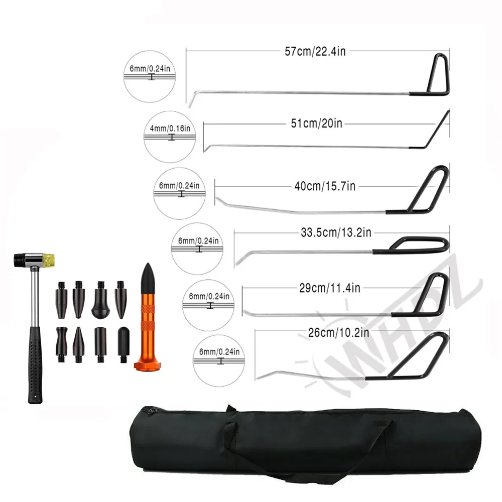 Hook Tools Push Rod Car Crowbar Paintless Dent Repair Lifter Kits Ding Hail Puller Set | Инструменты