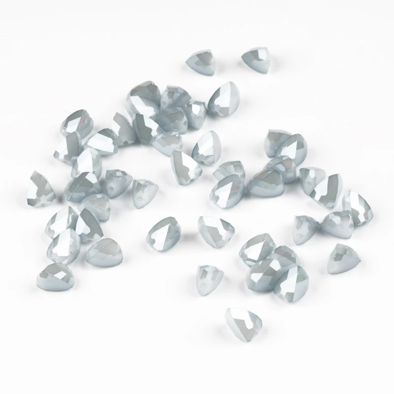 

4 6 8mm Light Blue Triangle Faceted Crystal Glass Beads Spacer Loose Beads Necklace Bracelet DIY Accessories