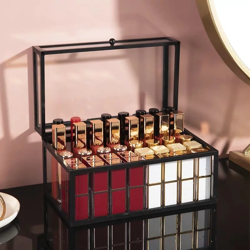

Lipstick-Organizer Gloss-Holder Makeup-Storage-Rack Jewelry Cosmetics Plastic Dustproof