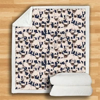 cute pug premium fleece blanket 3d printed sherpa blanket on bed home textiles 03