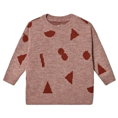 BO5 BO KIDS/ г. Осенне-зимние новые детские комплекты свитеров с круглым вырезом, свитер с вышитым буквенным принтом - Color: BO5