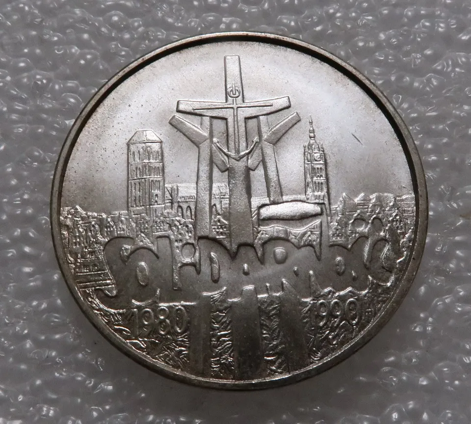 

Настоящая редкая Серебряная оригинальная монета 100000 злотых памятная Серебряная монета для десятилетней годовщины основания Польши