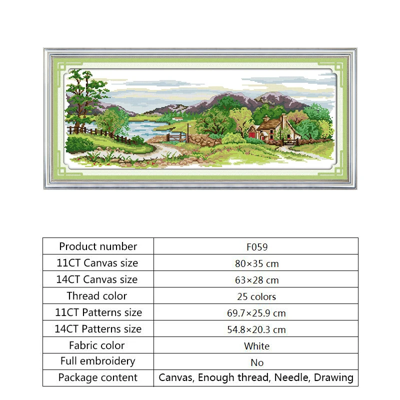 Набор для вышивки крестиком Страна идиллической красоты 14 шт. искусственная