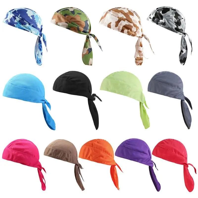 

Unisex Cycling Bandana Quick Dry Beanie Skull Cap Camouflage Solid Pirate Hat X5XA