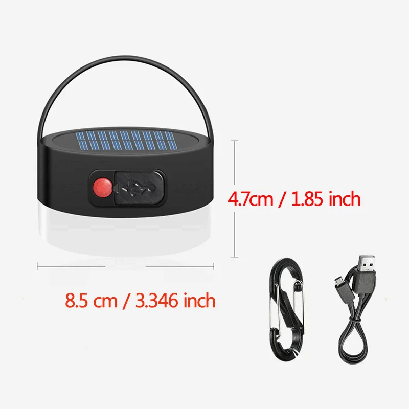 Походный светильник на солнечной батарее водонепроницаемый уличный подвесной с