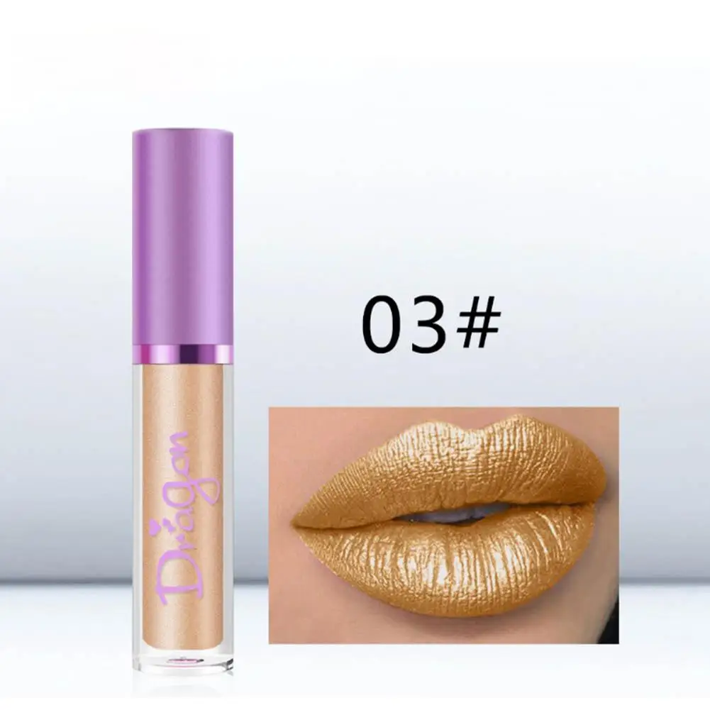 1 шт Макияж блестящие золочение блеск для губ Длительное Действие оттенок