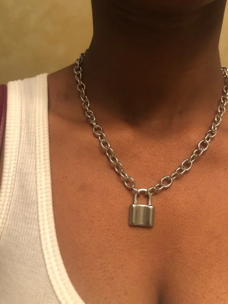 Женское ювелирное изделие Серебряный цветной висячий замок подвеска ожерелье