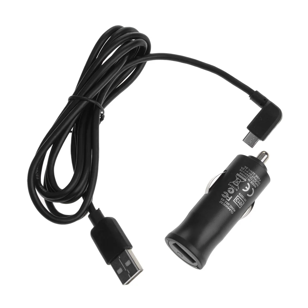 2020 прочное автомобильное зарядное устройство с микро USB кабелем Сменный адаптер черного цвета для Tomtom Start 25 50