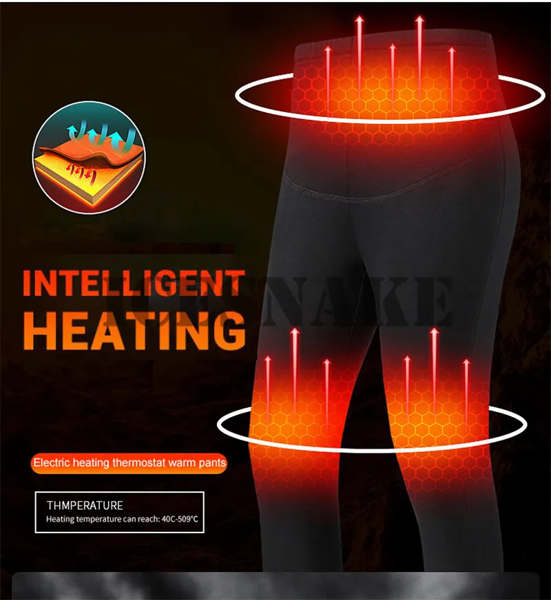 Зимнее нижнее белье с подогревом питанием от батареи USB флис для мотокросса