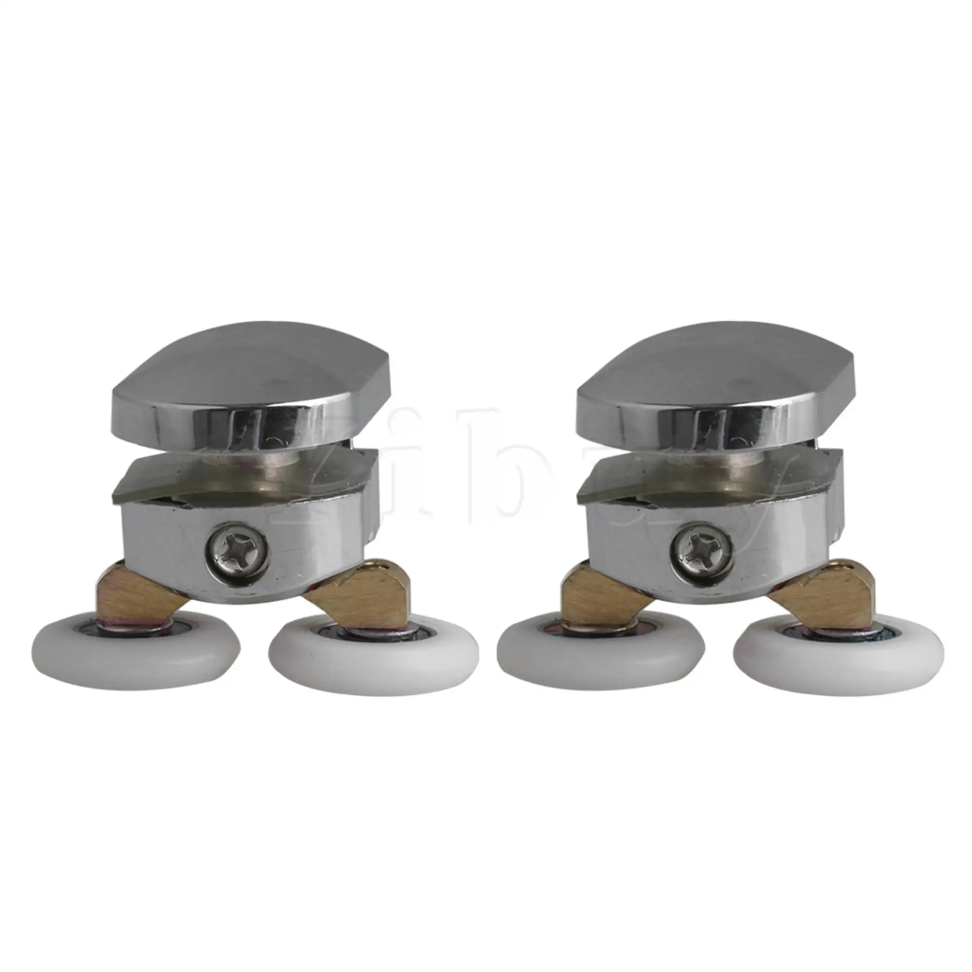 

2x Zinc Alloy Adjustable Upper Roller Shower Door Twin Wheels Rollers Runners