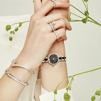ladies elegant quartz watch stainless steel band design casual retro fashion waterproof gift for ladies exquisite watch
