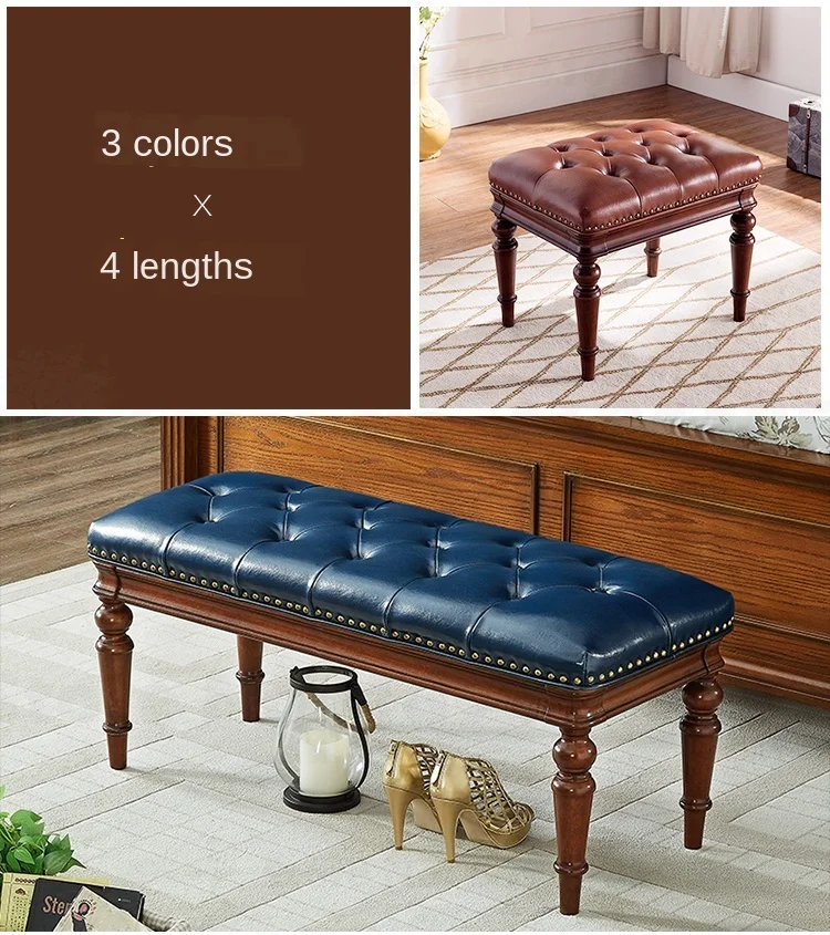 Американский туалетный табурет для спальни светильник из цельного дерева