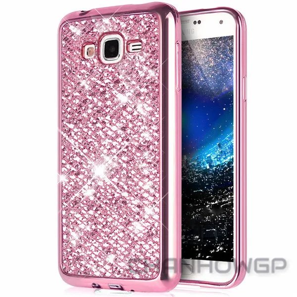 Мягкий пластиковый чехол с блестками чехол для samsung Galaxy A6 A8 J4 J6 J3 J5 J7 Core A5 S7 край S8 S9 плюс Funda - Цвет: Розовый