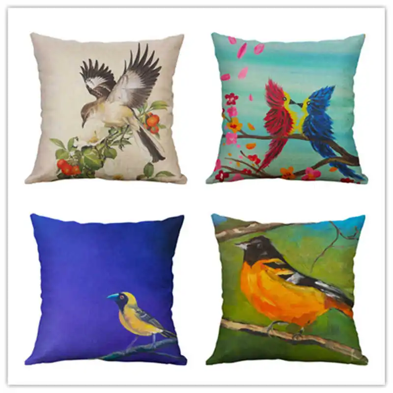 Декоративная подушка домашняя хлопковая пеньковая Ретро поясная наволочка для