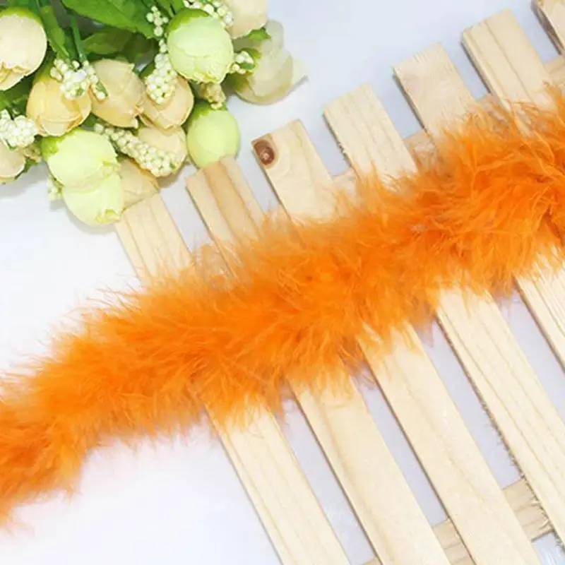 

12 Colors Diy 2m Long Turkey Flat Feather Strips Turkey Materials Accessories Fur Clothing Tops Decoration Costume Wed Mate M3Q5