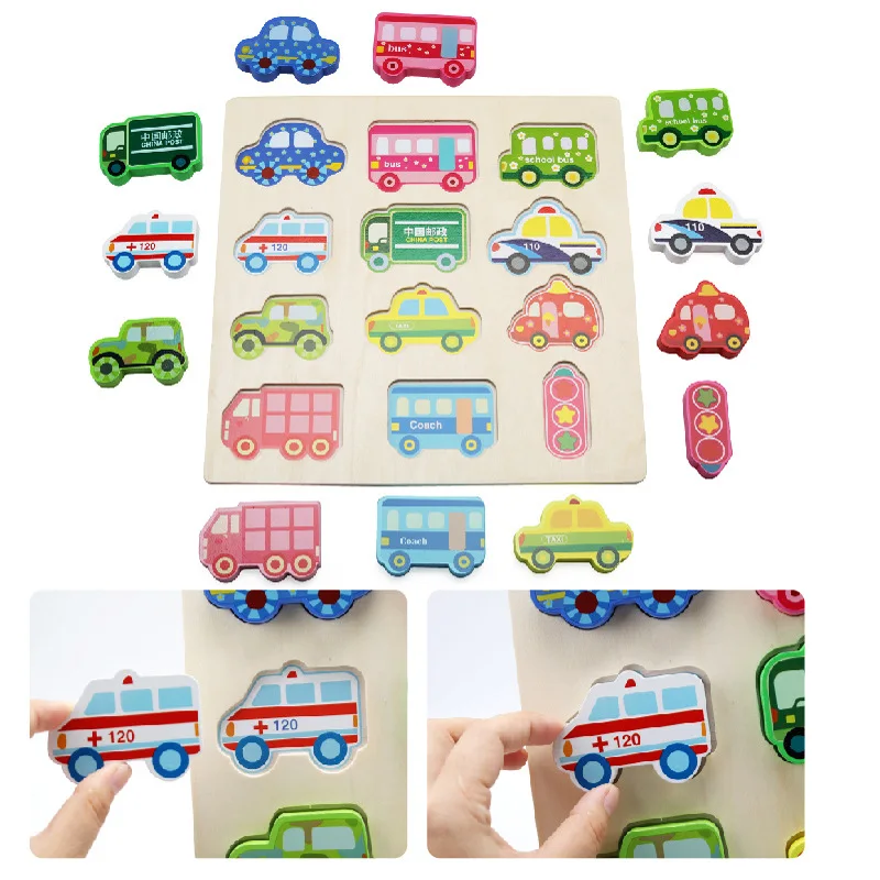 3D пазлы с мультяшными фруктами животными движениями деревянные головоломки