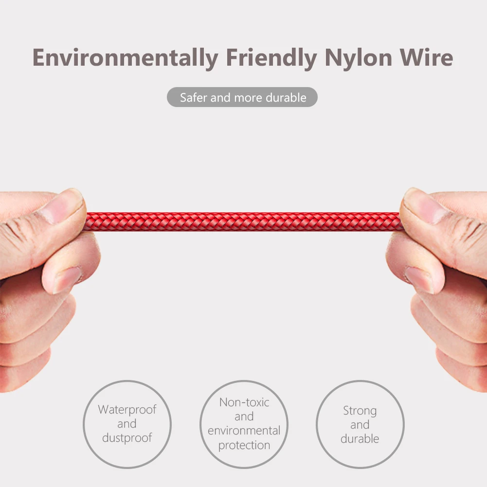 Кабель usb-c Micro USB 27 см 1 м 2 3 в нейлоновой оплетке для быстрой зарядки Xiaomi Мобильный