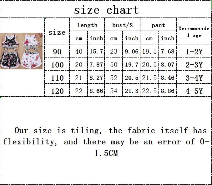 

Kids Baby Girls Summer Sleeveless Flower Print Tops Vest Letter Short Pants Toddler Children Clothes Sets 2pcs1-5Y
