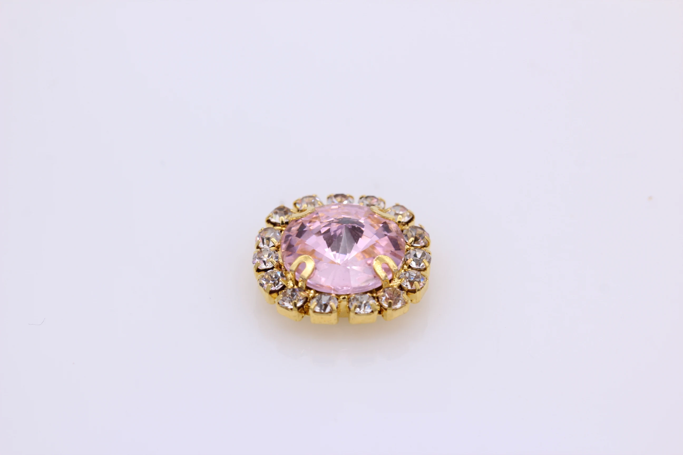 lt pink Все размеры цвета круглые Rivoli Кристалл шитье на Необычные граненые камни с кристальной цепочкой золотая металлическая чашка кристалл diy сумки для платья - Цвет: lt pink