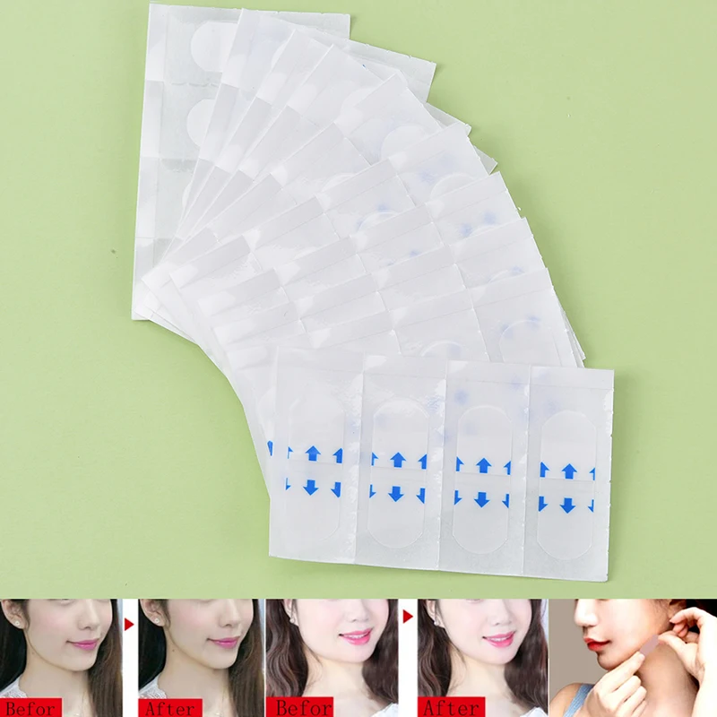 

40pcs V Shape Face Labe Lift Face Sticker Thin Stick Artifact Invisible Sticker Lift Chin Medical Tape Makeup Face Lift Tools