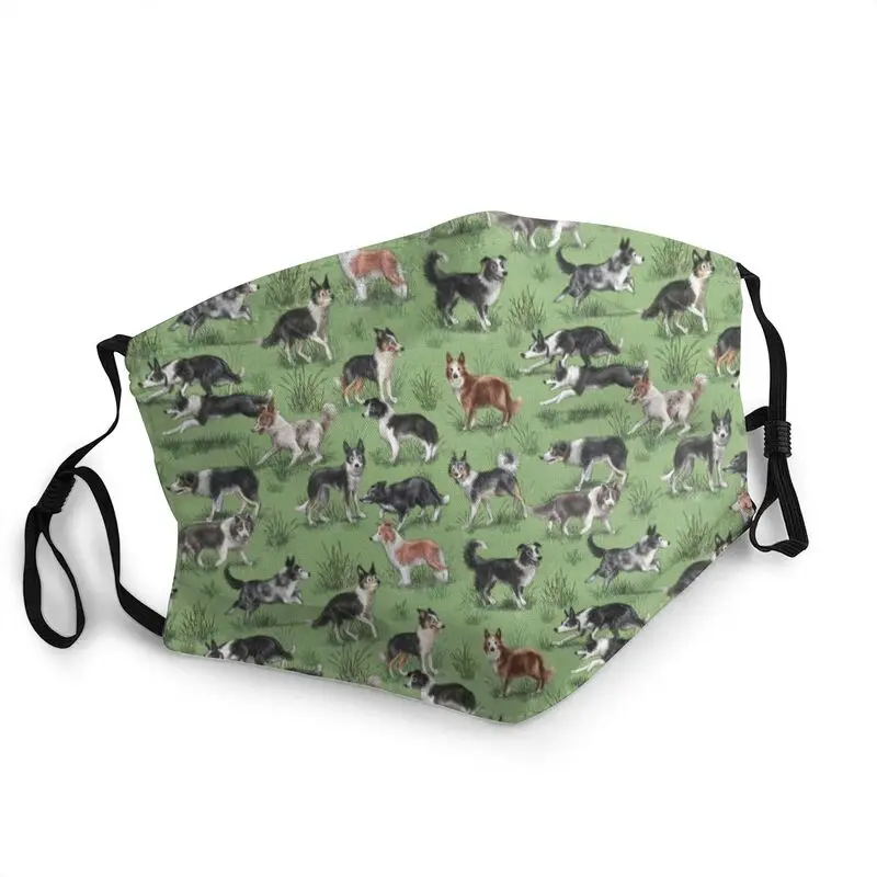 

Kawaii Border Collie Dog Face Mask Men Women Dustproof Pet Animal Mask Protection Cover Respirator Reusable Mouth Muffle