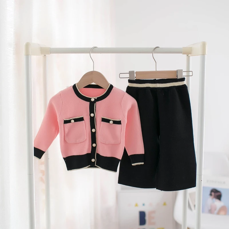 Комплект одежды для маленьких девочек на весну и осень Детские хлопковые